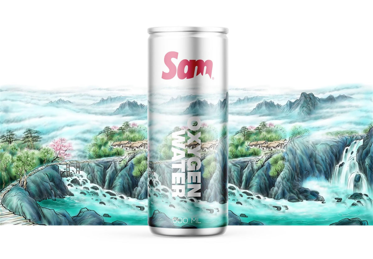 水墨風(fēng)格灌裝礦泉水包裝設(shè)計(jì)(圖2)