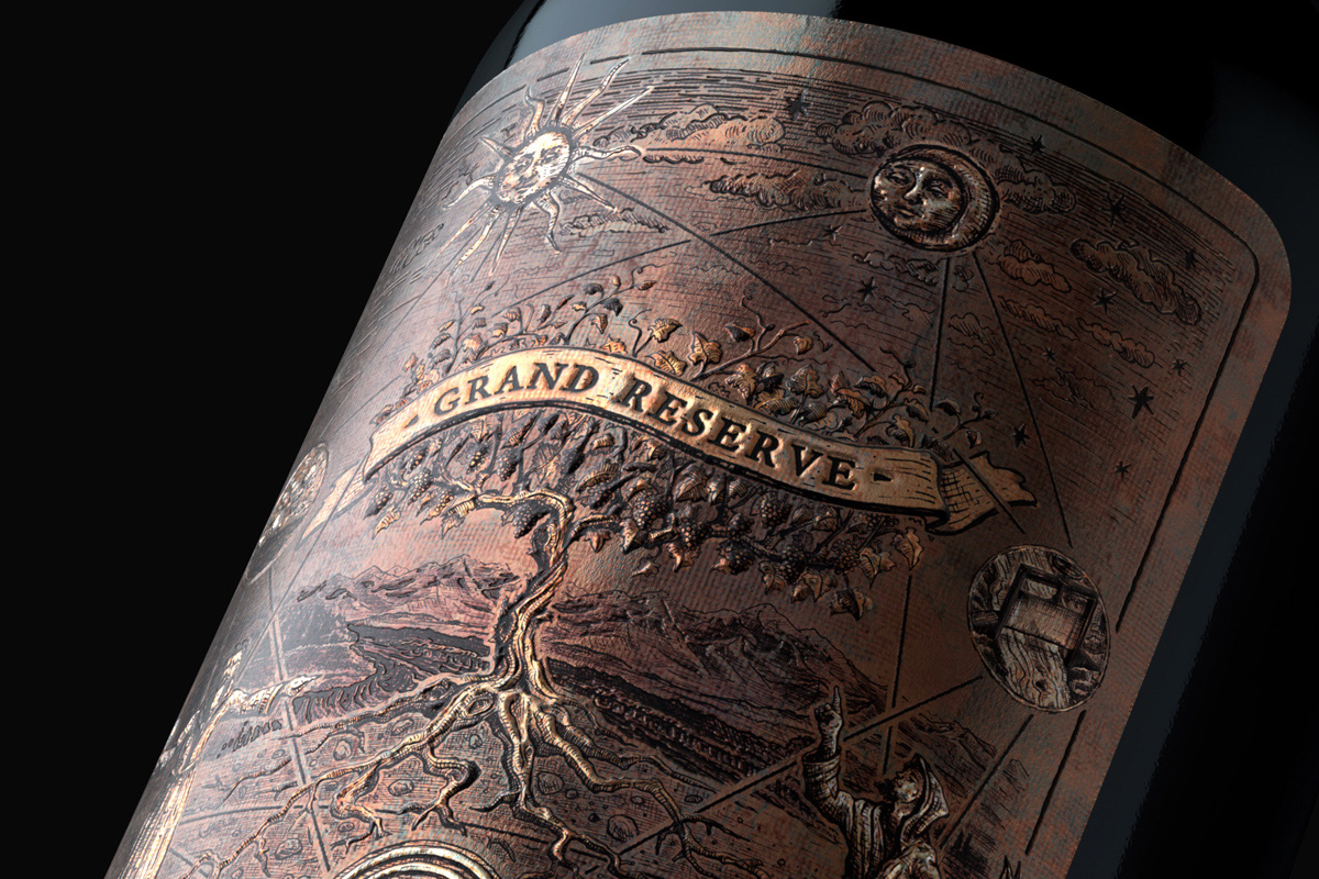 葡萄酒包裝設(shè)計(jì)強(qiáng)烈的年代感(圖1)