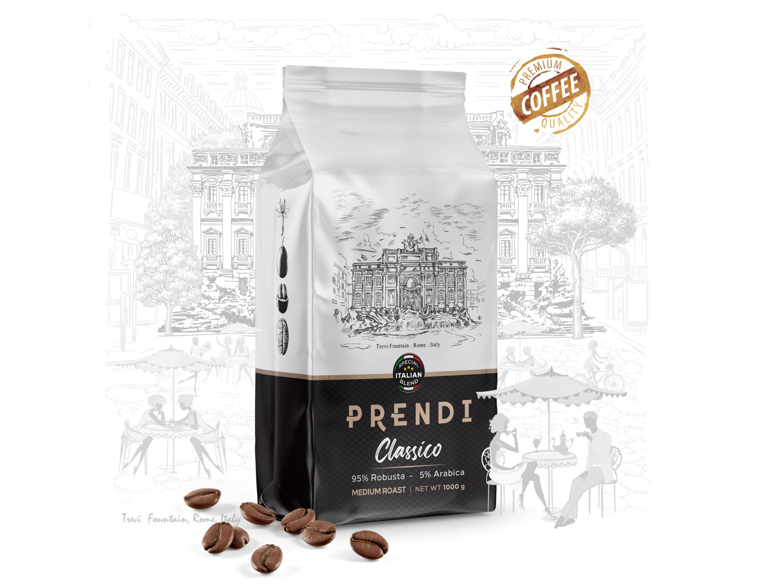 意大利咖啡豆包裝袋這樣設(shè)計(圖1)