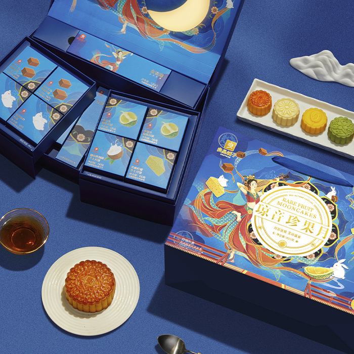 BESTORE 良品鋪?zhàn)?敦煌研究院聯(lián)名 瓊音珍果月 月餅 13餅7味 895g 禮盒裝包裝禮盒產(chǎn)品包裝創(chuàng)意設(shè)計(jì)欣賞(圖2)