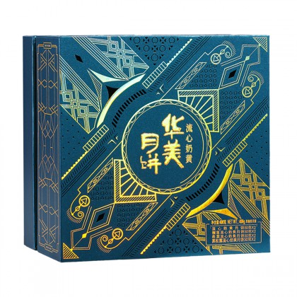 Huamei 華美 流心奶黃 廣式月餅 8餅4味 400g 禮盒裝包裝禮盒產(chǎn)品包裝創(chuàng)意設(shè)計(jì)欣賞(圖1)