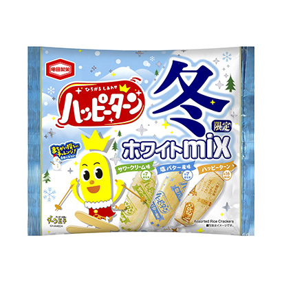 包裝設(shè)計公司推薦快樂歸冬限定白色龜田點心點心包裝設(shè)計(圖1)