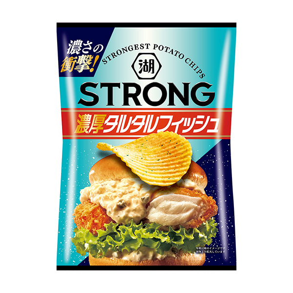 湖池屋STRONG薯片濃厚的韃靼魚包裝設(shè)計欣賞(圖1)