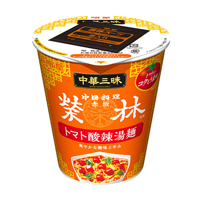 明星中華三昧型大赤坂榮林番茄酸辣湯面明星面類(lèi)包裝設(shè)計(jì)(圖1)