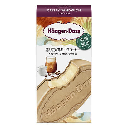 哈根達斯酥皮三明治香氣擴散的牛奶咖啡限時冰淇淋類包裝設(shè)計(圖1)