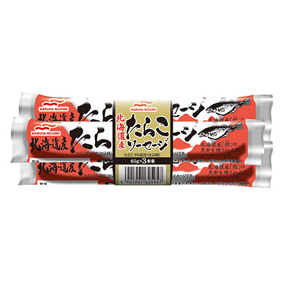 講究魚(yú)種北海道產(chǎn)的章魚(yú)香腸馬爾哈尼奇洛加工肉類包裝設(shè)計(jì)(圖1)