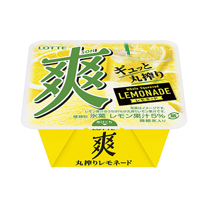 爽丸榨檸檬水樂天冰淇淋類包裝設(shè)計(圖1)