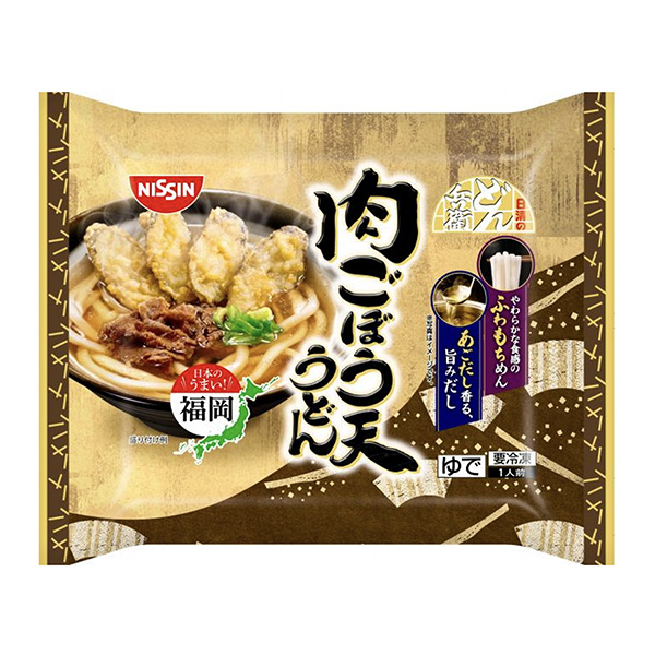 冷凍日清的烏冬兵衛(wèi)肉咕嘟天烏冬面日清食品冷凍食品飲料包裝設(shè)計(圖1)